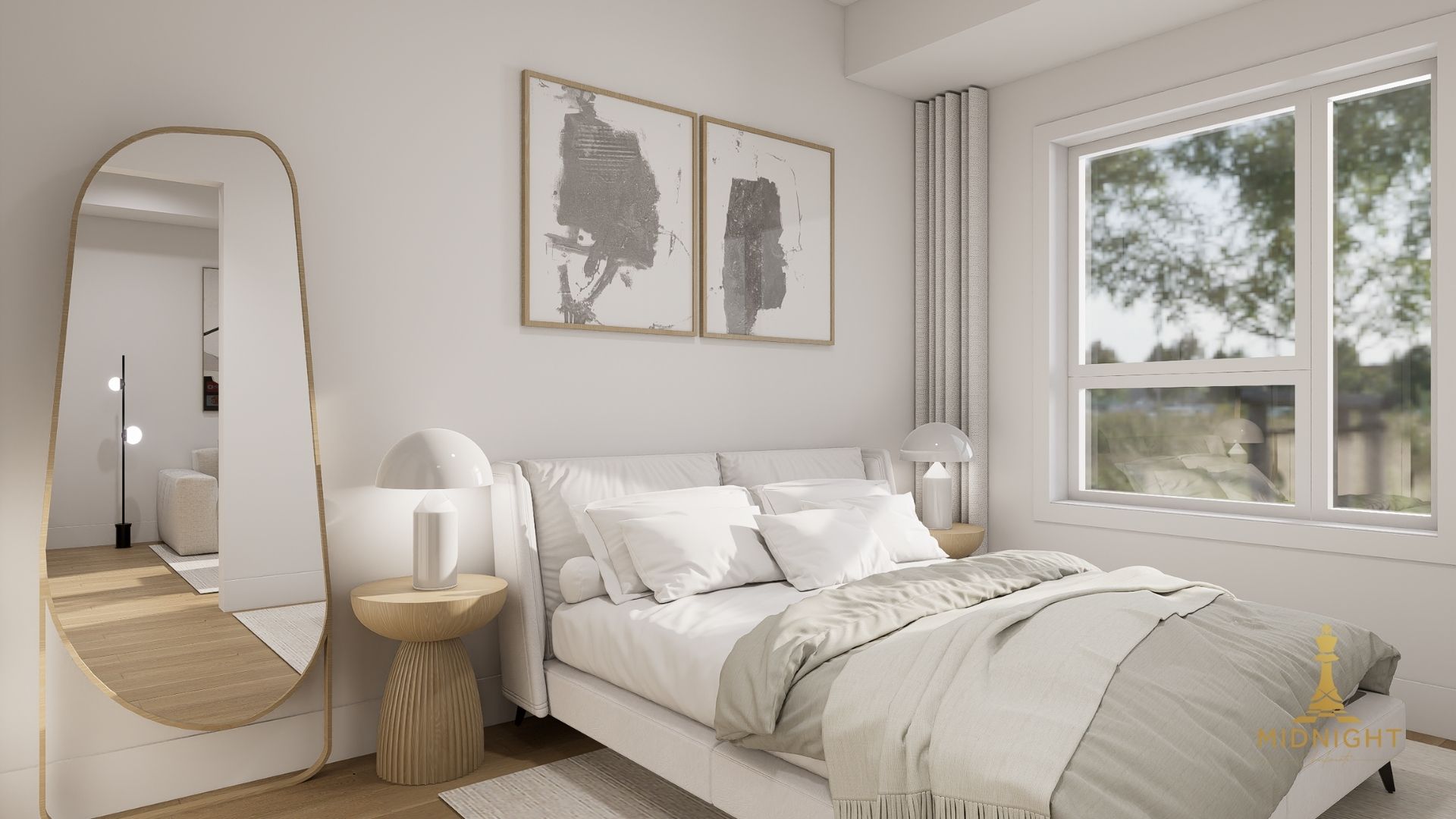 Penthouse Living room and Dining Area Dark Tone