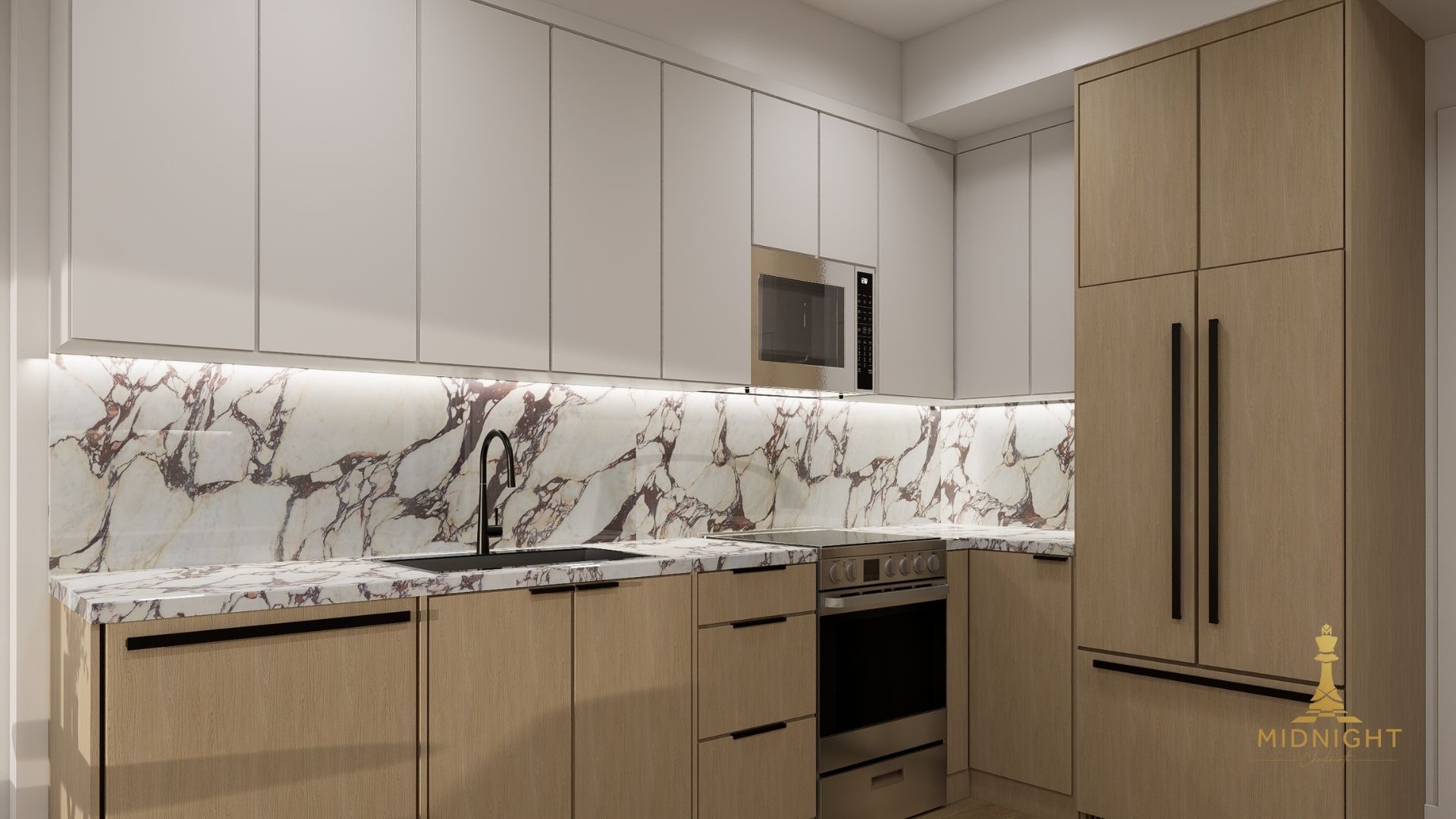 Penthouse Living room and Dining Area Dark Tone