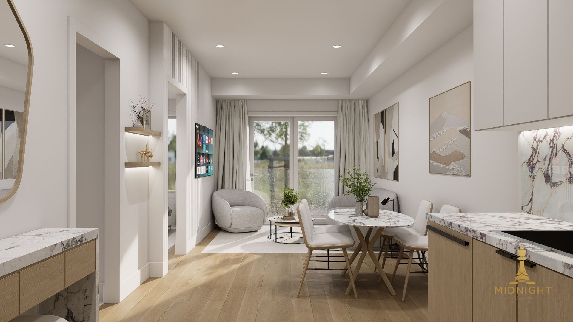 Penthouse Bedroom Dark Tone