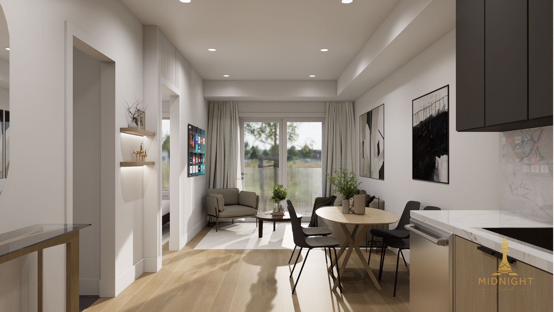 Suite Laundry Area and Office Room